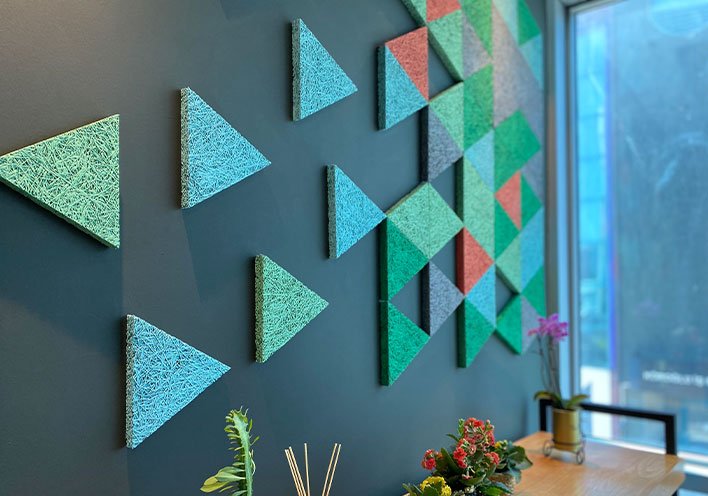 akustik heraklite ahşap yünü duvar paneli